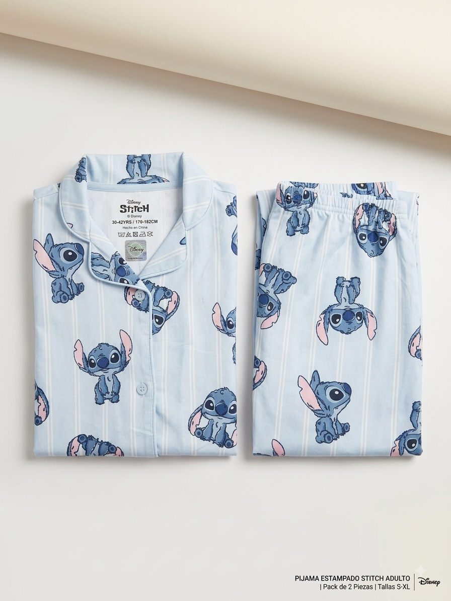 Pijama Stitch Manga Larga