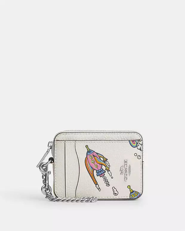 Coach Silver Cosmic 🚀 Zip Card Case