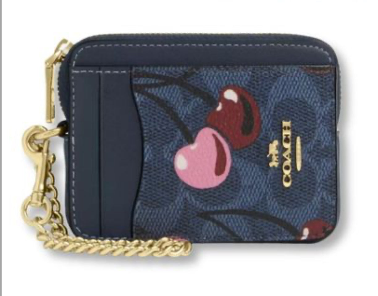 Coach Cherry Zip Card Holder