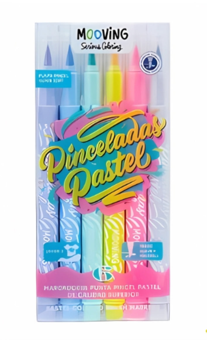 Marcadores punta pincel pastel