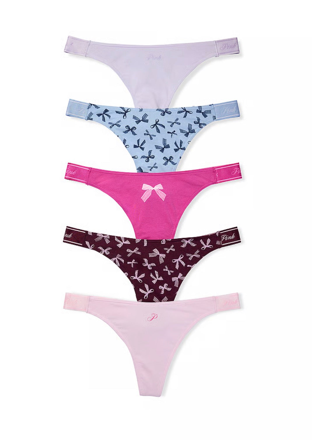 Pack de 5 Pantie de Algodón Pink Tanga