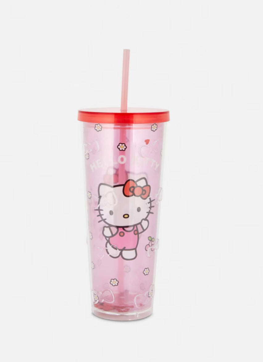 Vaso con Pajilla Hello Kitty