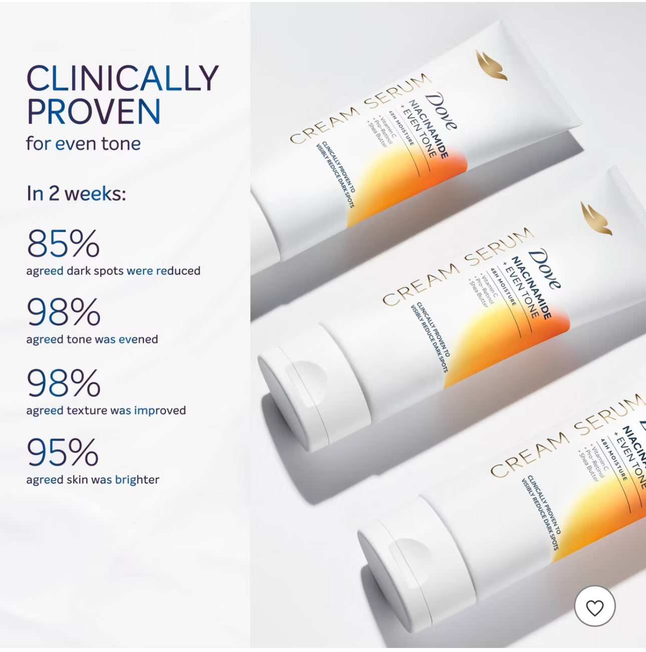 Dove Beauty Cream Serum Niacinamide and Even Tone Body Lotion for Dark Spots and Uneven Tone