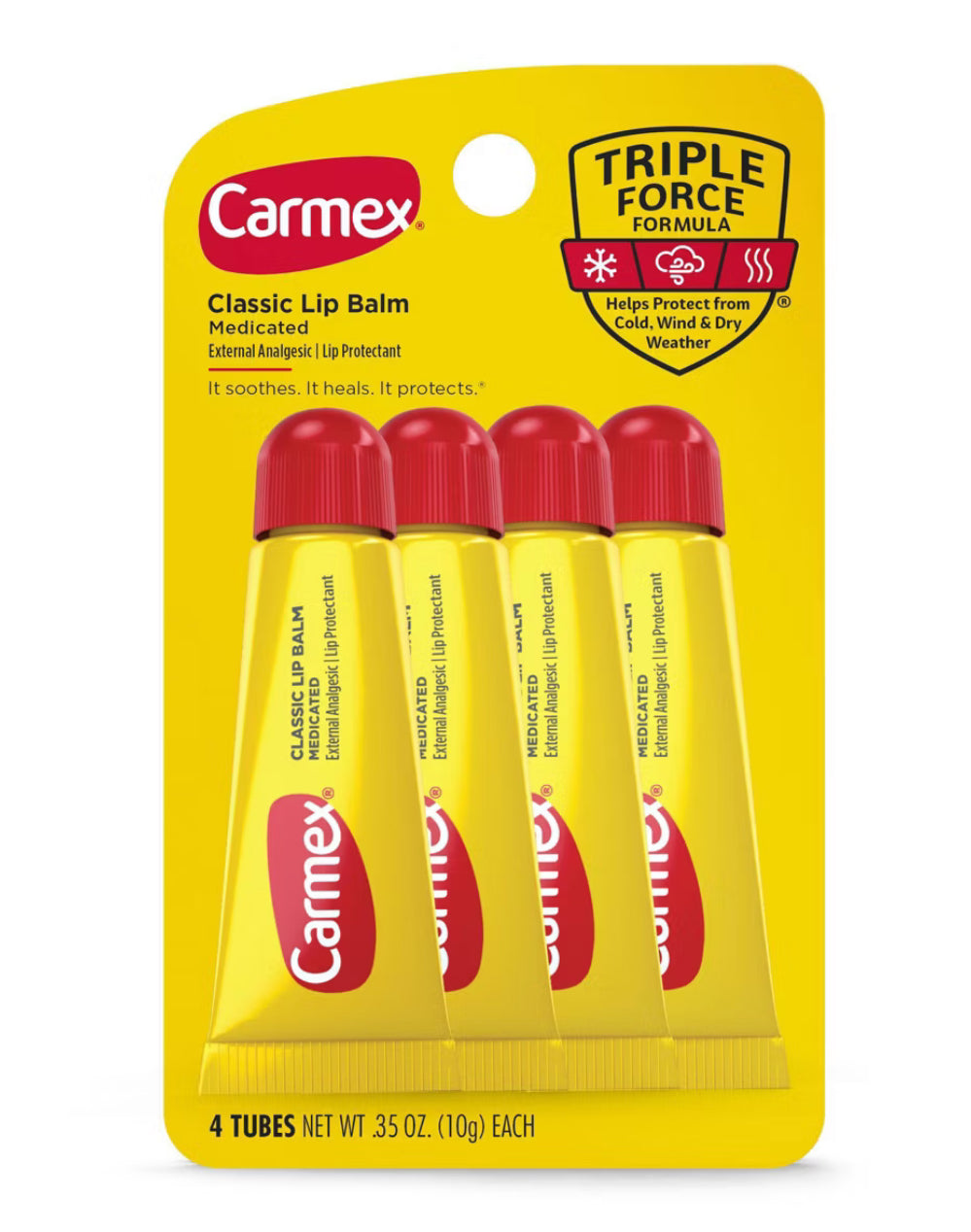 Carmex Classic Lip Balm Medicated Tube - 4pk