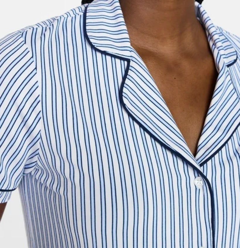 Pijama Rayada Tonos Azules