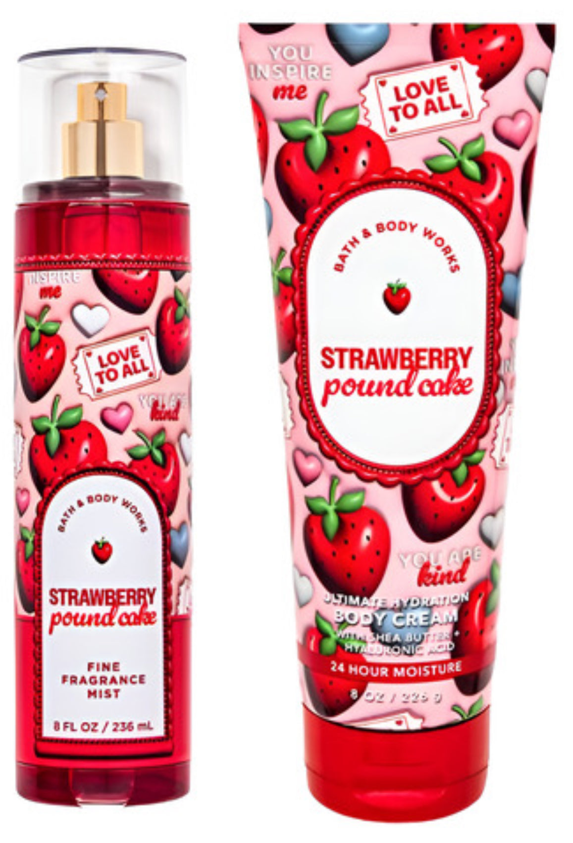 Strawberry Pound Cake 🍰🍓💗 Set Bath and Body Works 2 pcs