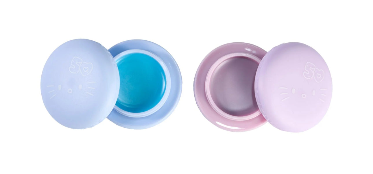 The crème shop x Hello Kitty Macaron Lip Balm duo Cool Mint, Acai Berry