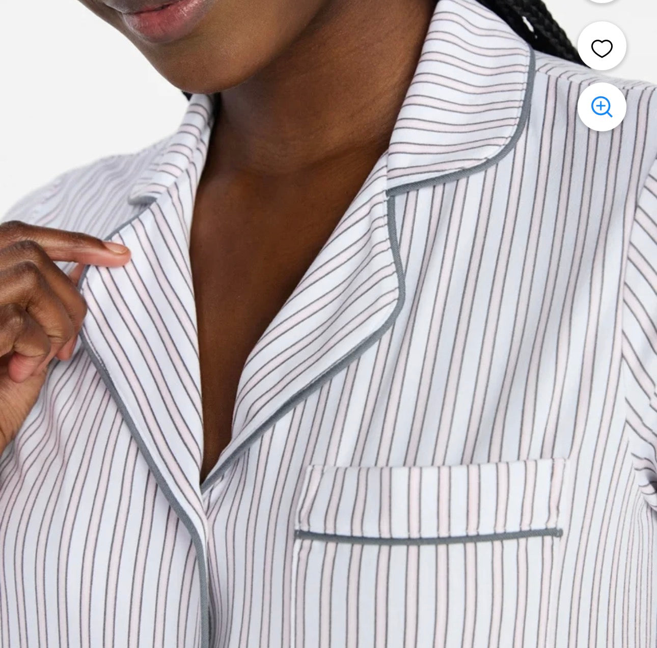 Pijama Rayada Rosado y Gris