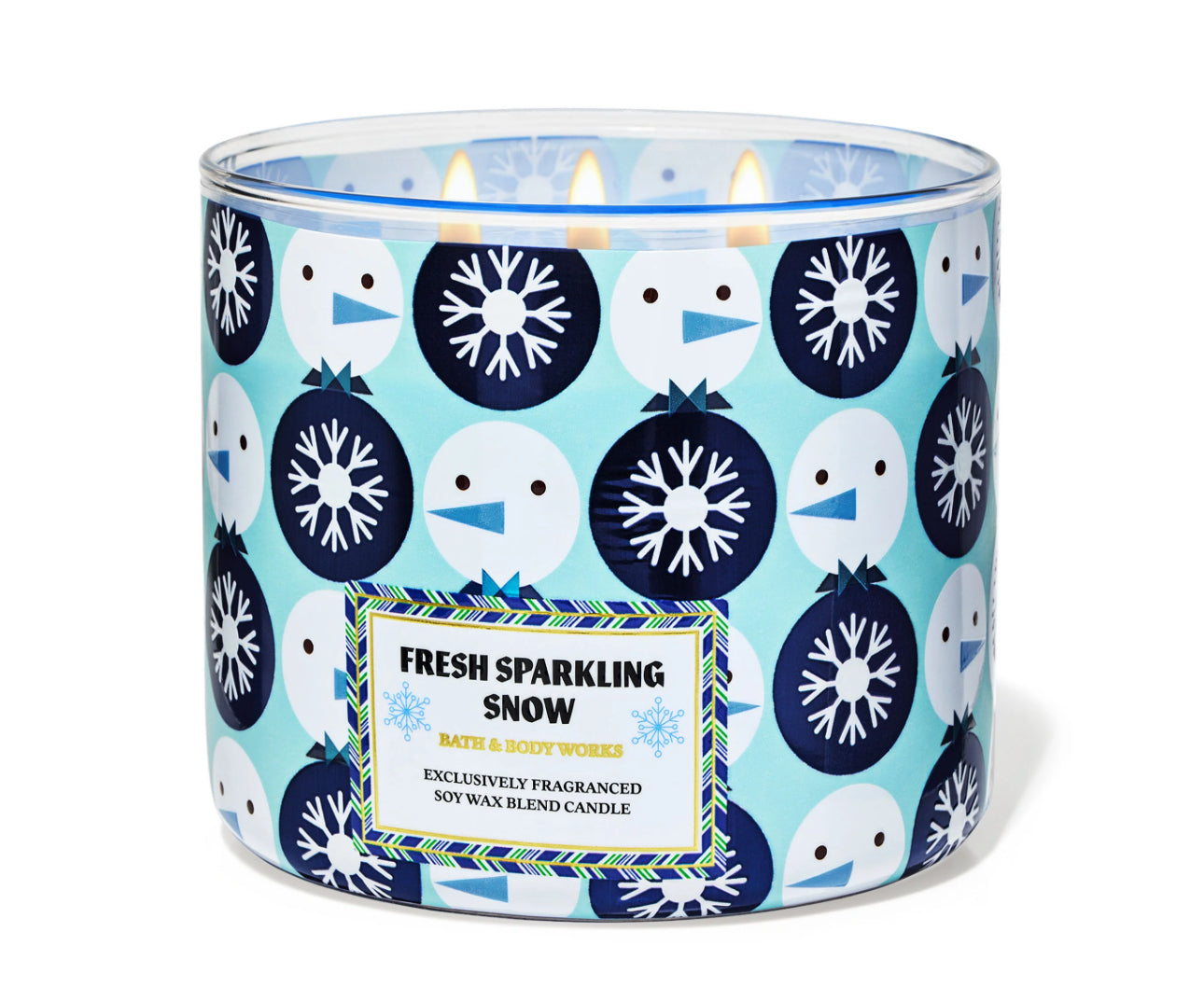 Bath and body works fresh sparkling snow vela 3 mechas