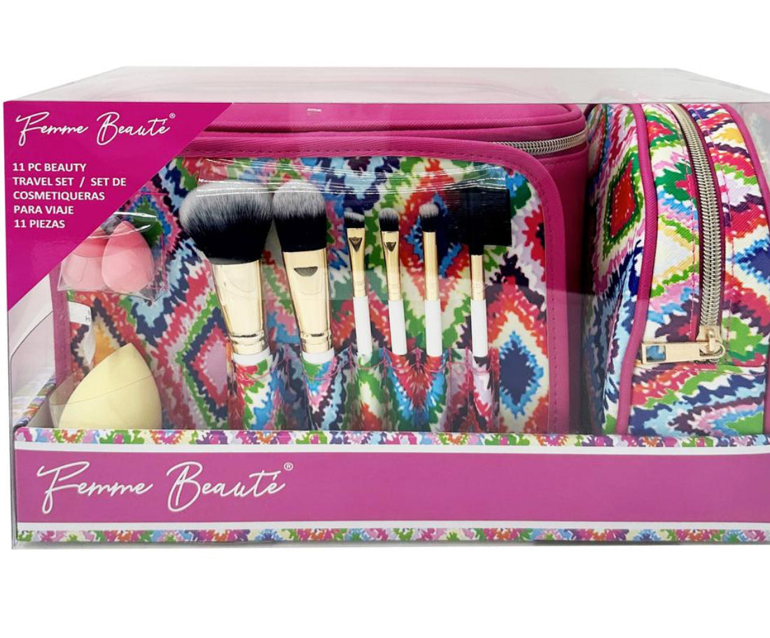 Set Cosmetiquera + Brochas & Blender