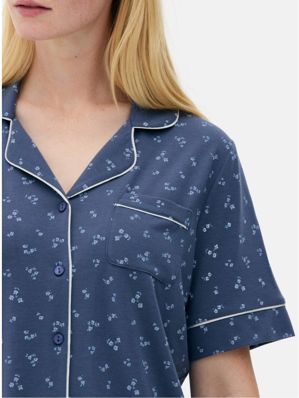 Pijama Azul con Florcitas