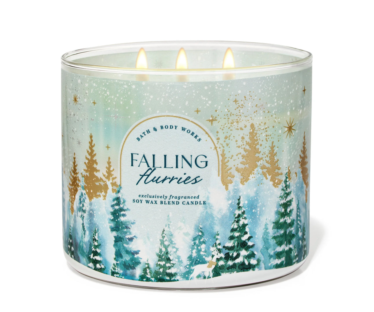 Bath and body works falling flurries vela 3 mechas