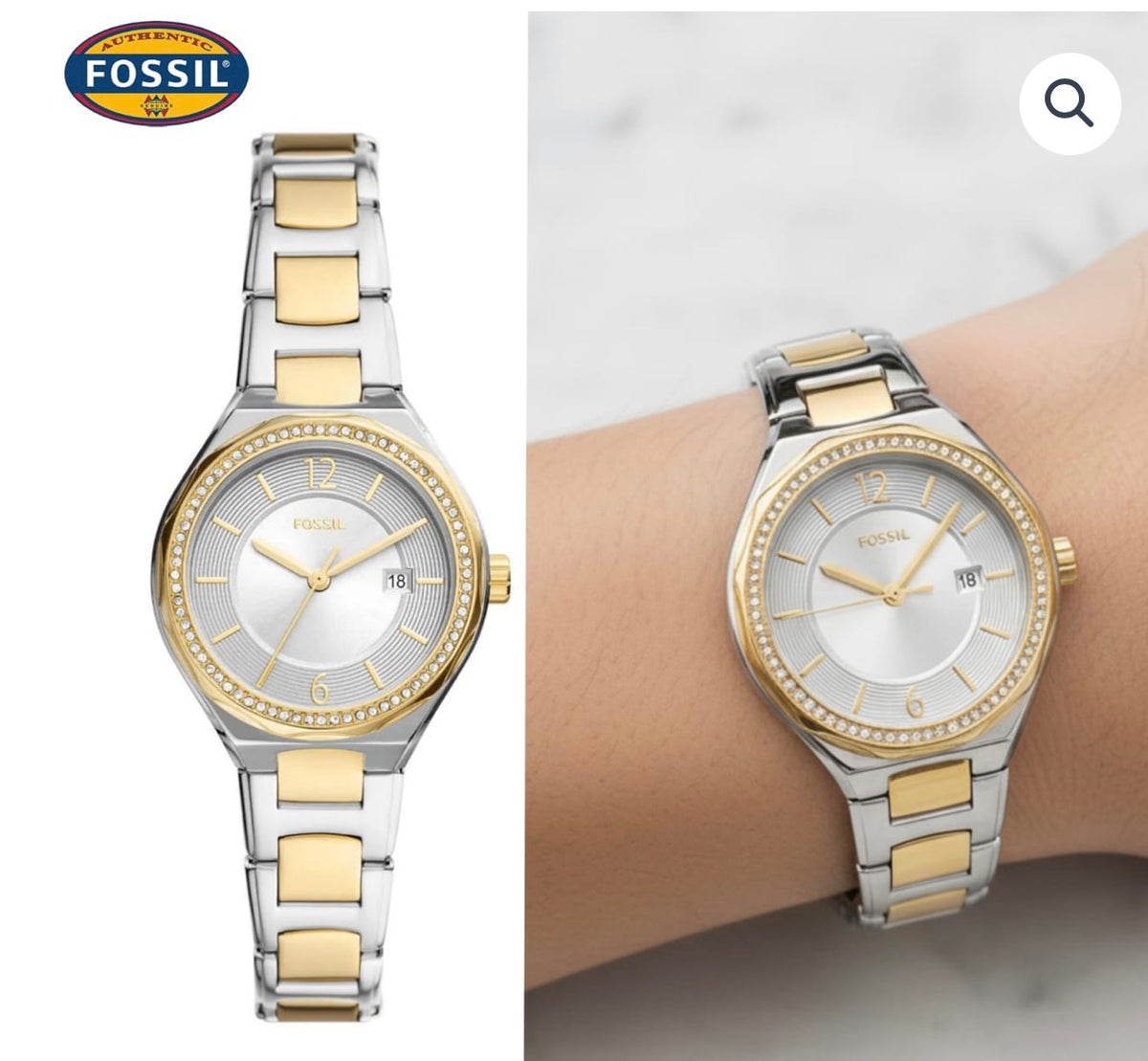 Reloj Fossil de Mujer Plateado y Dorado