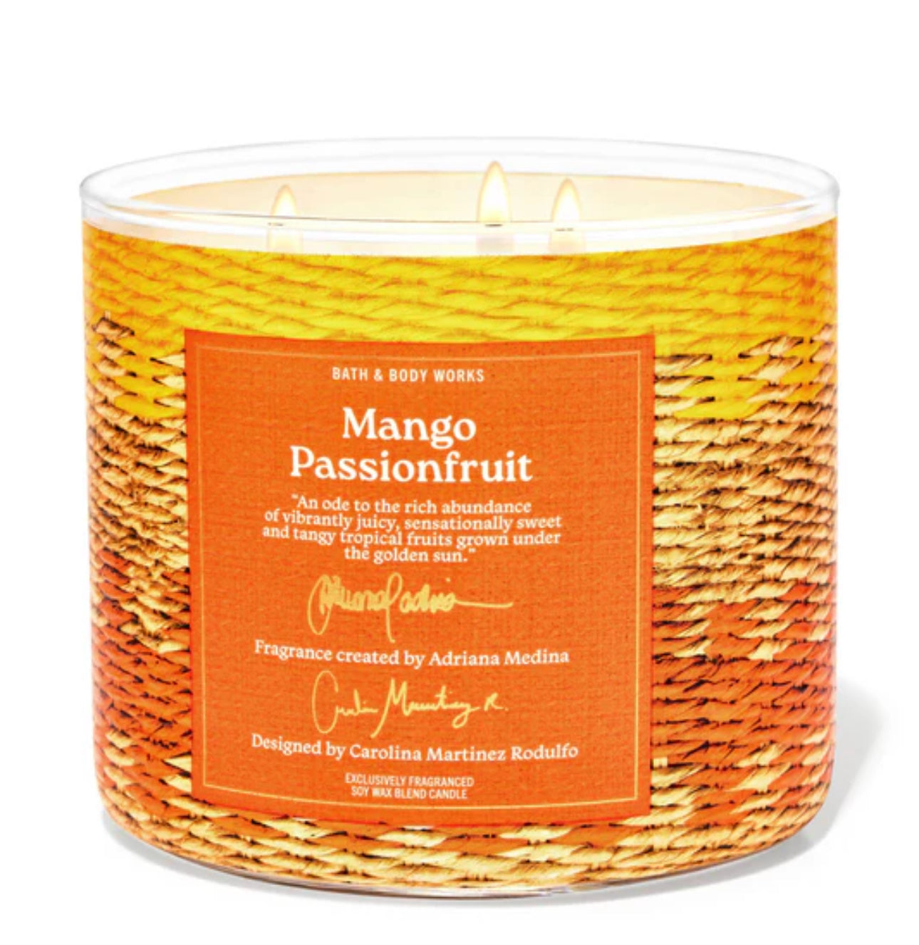 Bath and body works mango passionfruit vela 3 mechas