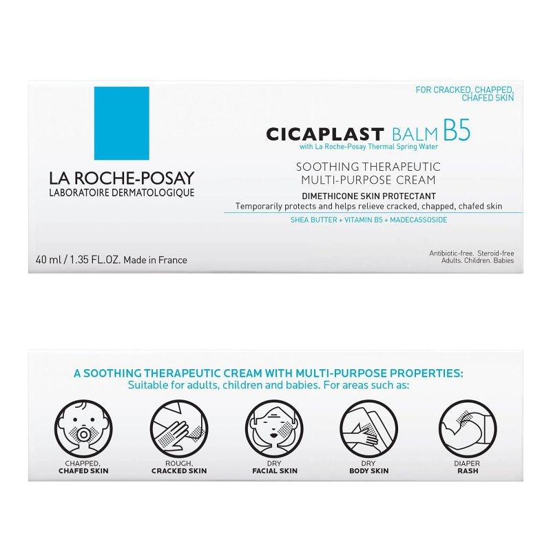 La Roche Posay Cicaplast Balm Vitamin B5 Soothing Therapeutic Cream for Dry Skin and Irritated Skin