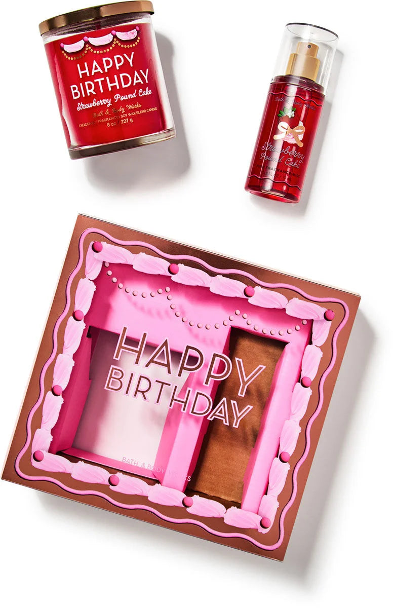 Strawberry Pound Cake Gift Set🍓🎂🍰 Vela & Mini Splash