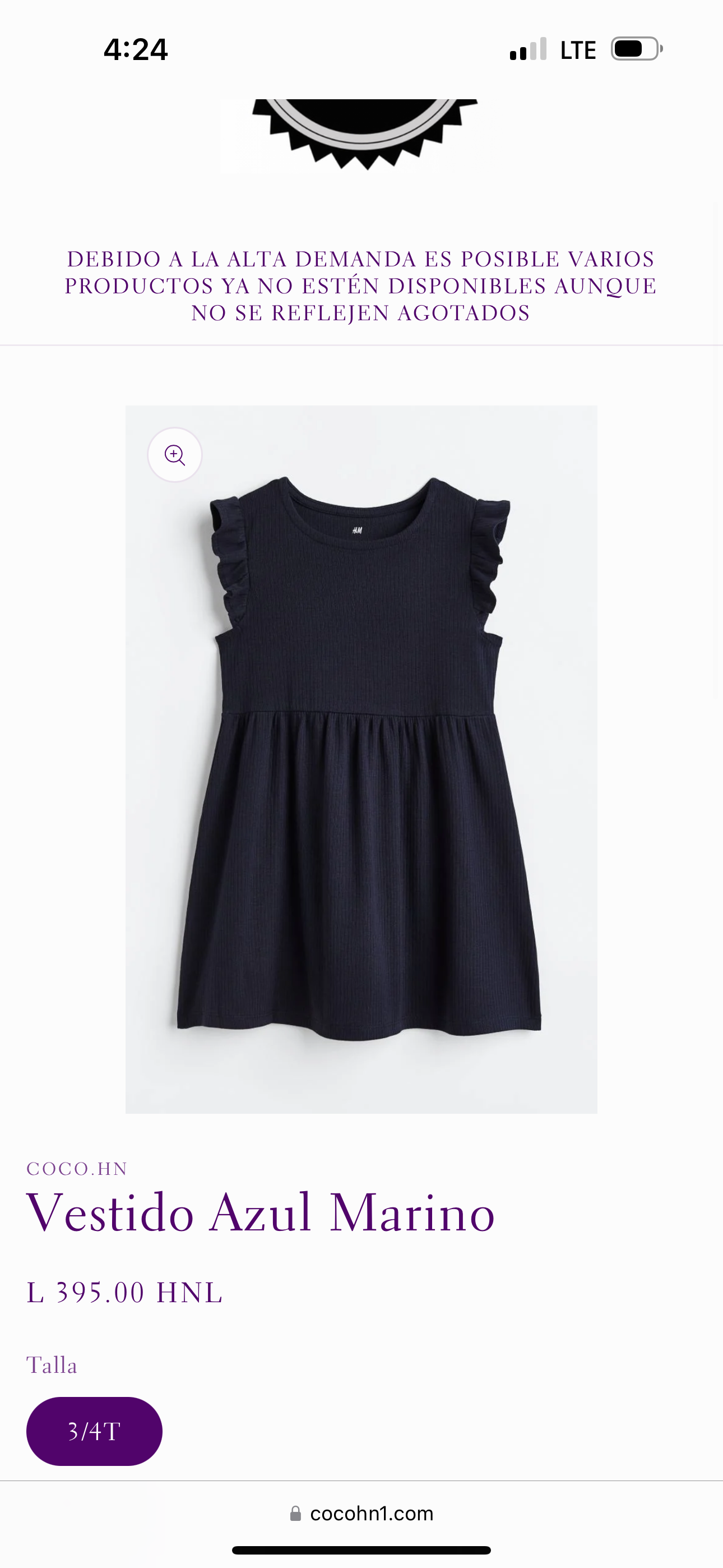 Vestido Azul Marino