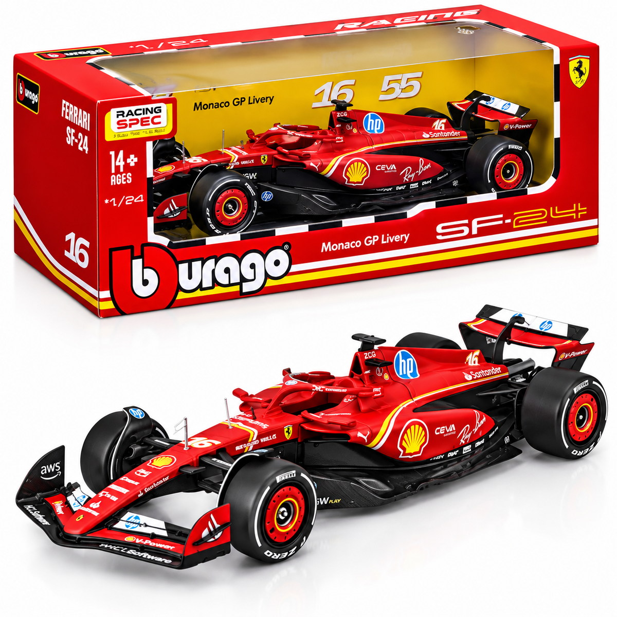 Burago Formula 1 Ferrari Sf24 Escala 1/24