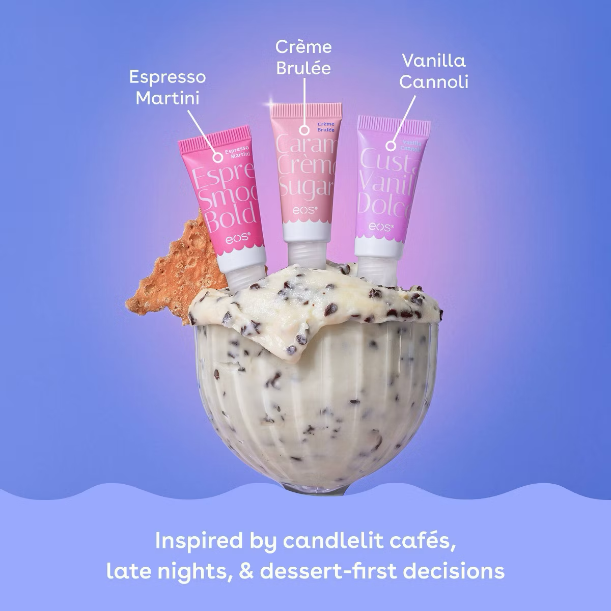 eos 24H Moisture Super Balm Minis - Vanilla Cannoli, Crème Brulée, Espresso Martini