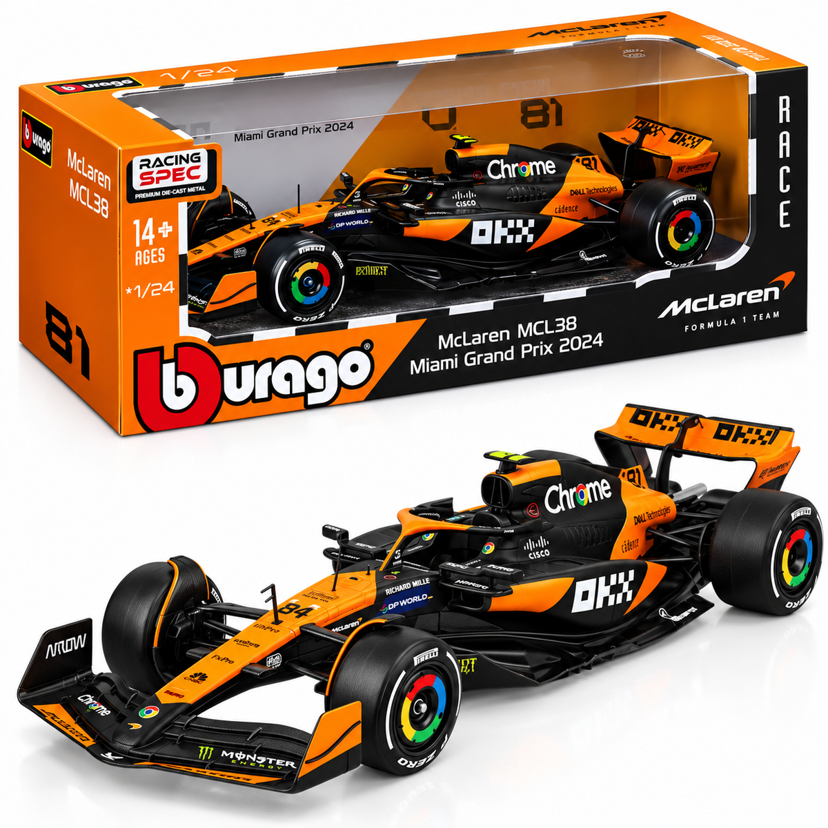 McLaren Carro F1 MCL38 a Escala 1:24