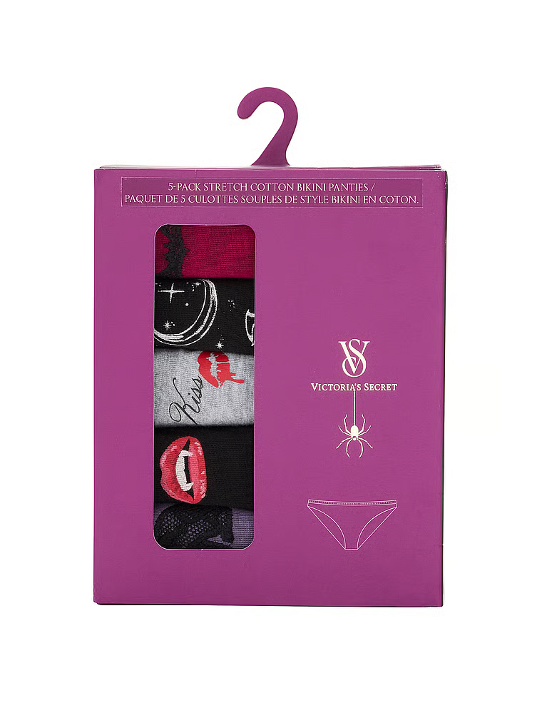 Victoria's Secret Pack de 5 pantis estilo bikini de algodón