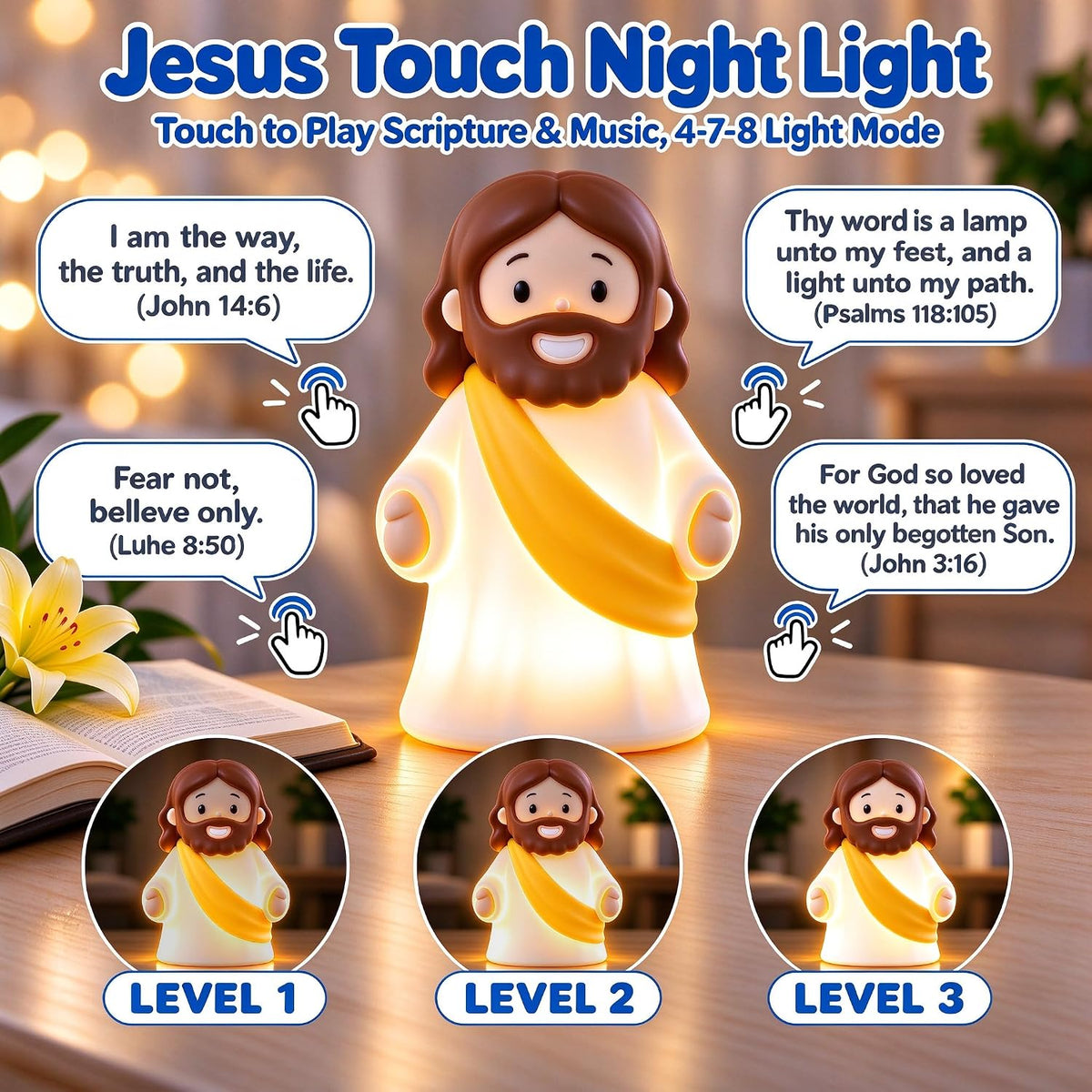 Jesus Night Light for Kids- Lamparita de Jesus