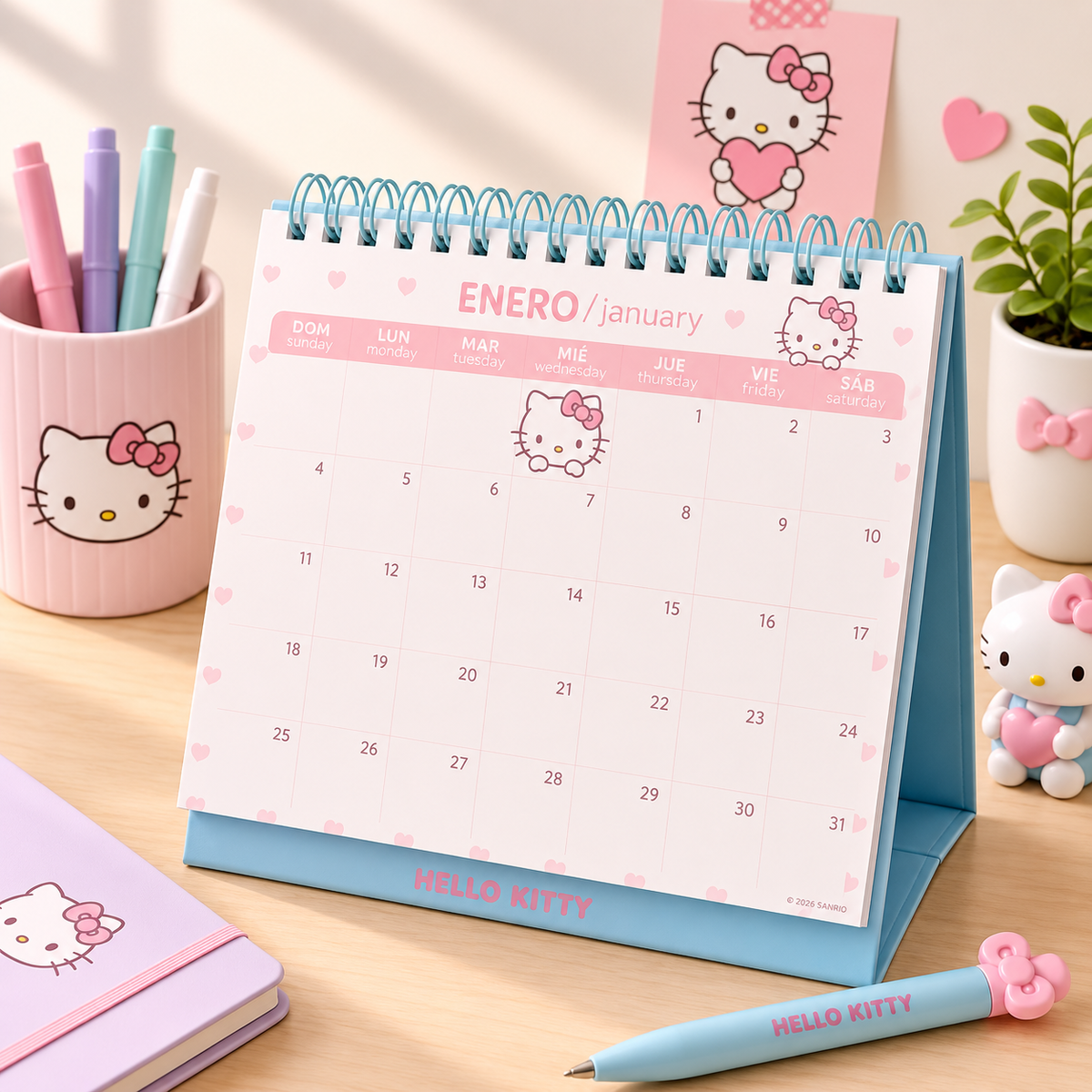 Calendario de Escritorio 2027 Hello Kitty