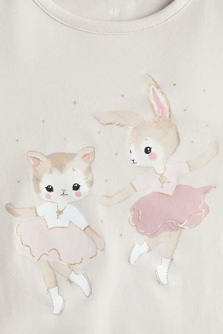 HM BALLERINAS PRINTED JERSEY TOP