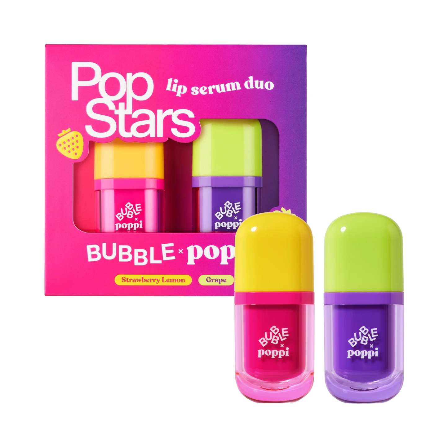 BUBBLE x poppi Pop Stars Lip Serum Duo