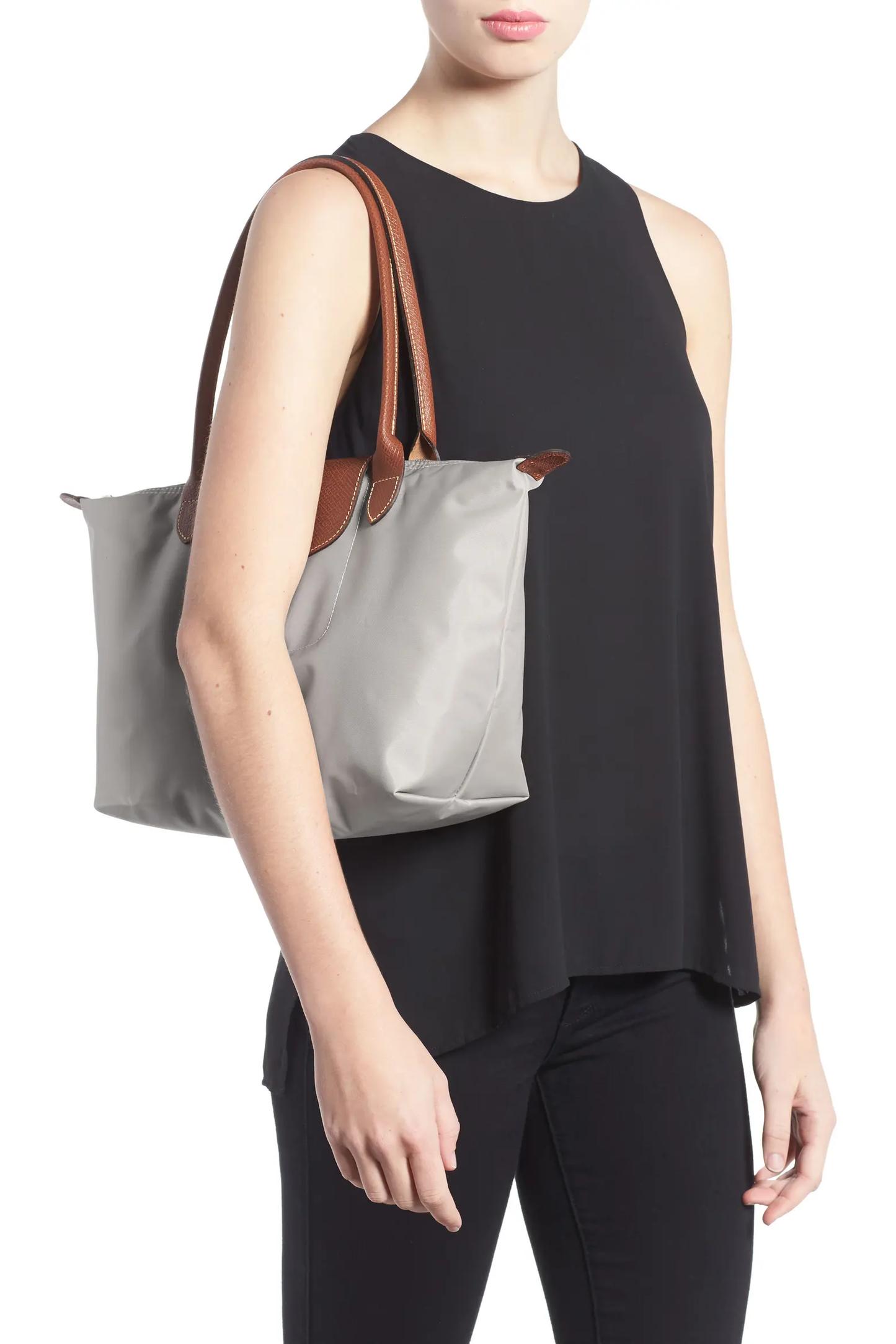 Longchamp Medium Le Pliage Shoulder Tote Medium Pebble