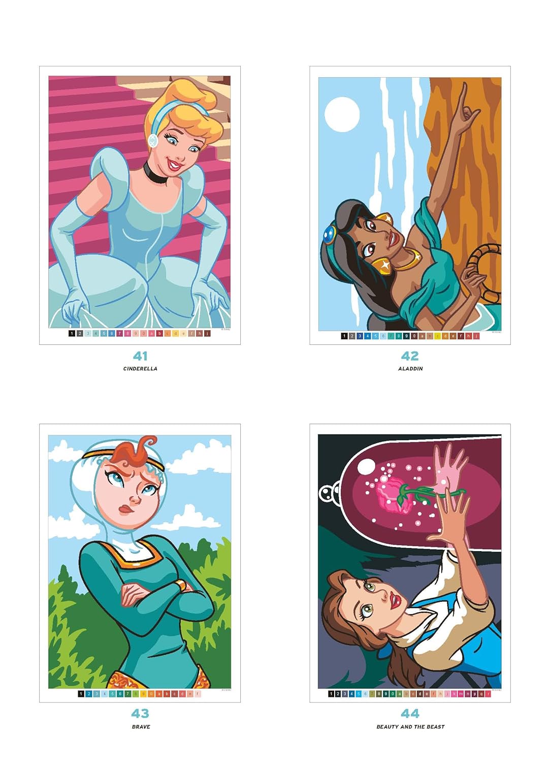 Mystery Colouring - Princesses: Reveal iconic Disney characters with colour by number
