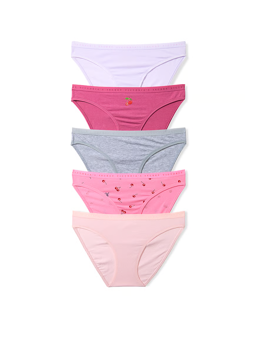 Victoria's Secret Pack de 5 pantis estilo bikini de algodón