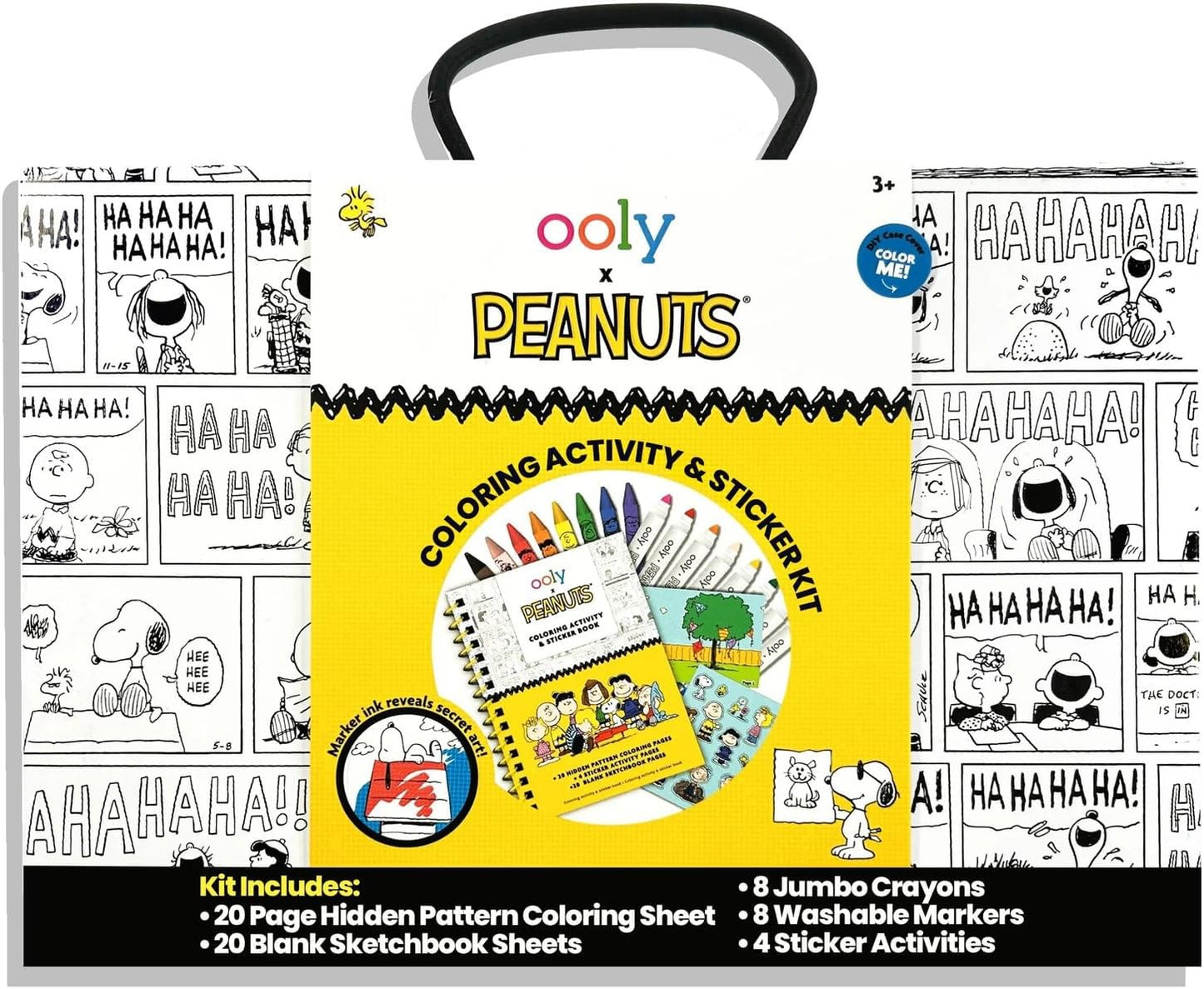Ooly X Peanuts 60 PC Coloring Activity & Sticker Book in a Travel Box Snoopy