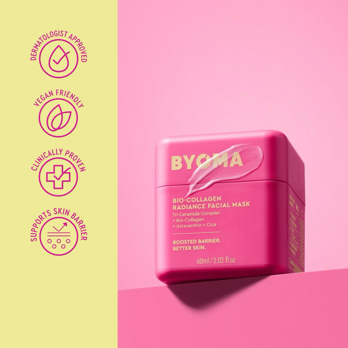 BYOMA Bio-Collagen Radiance Facial Mask Anti-Aging, Vegan, Suitable for Combination Skin