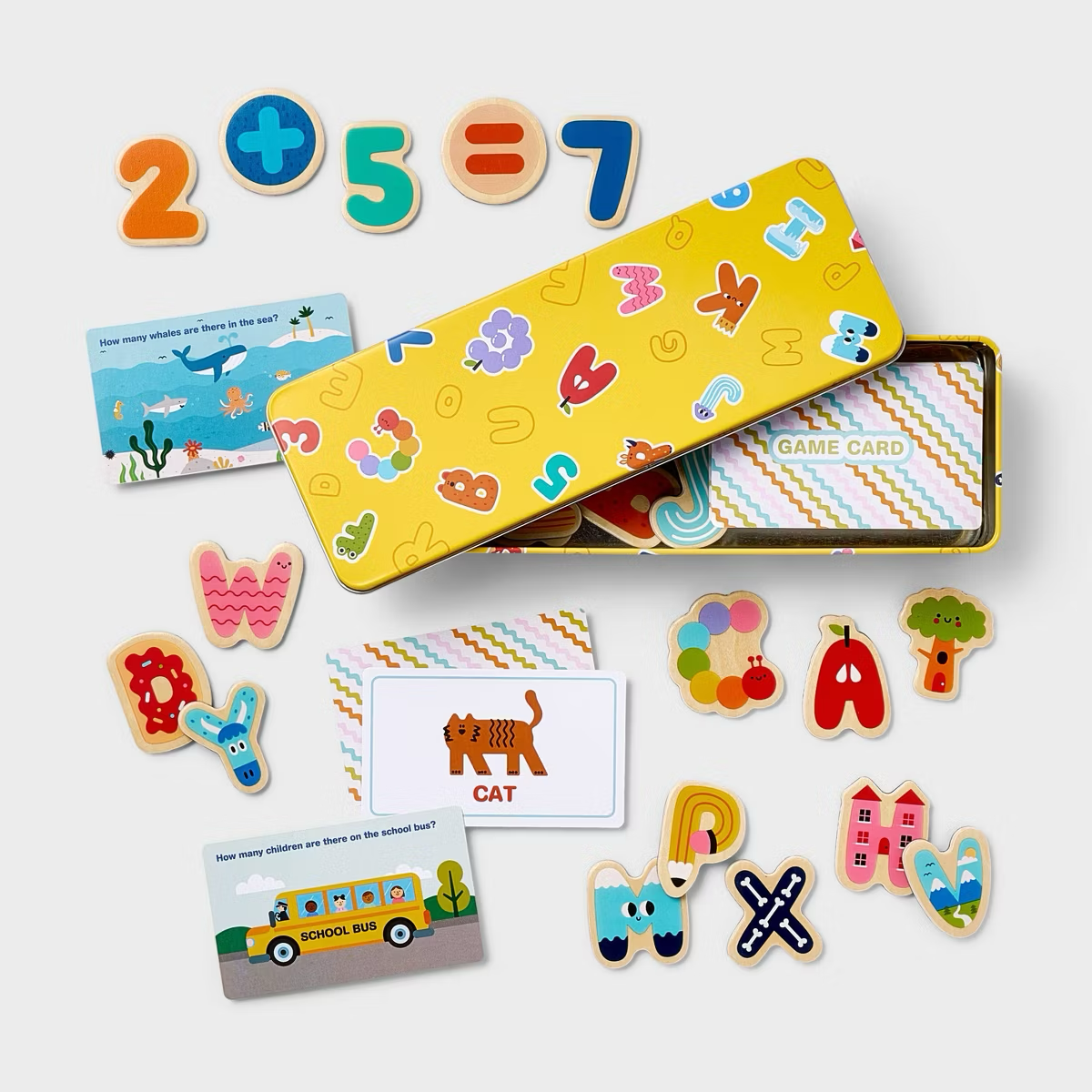 Wooden Magnetic Alphabet with Tin - Gigglescape™