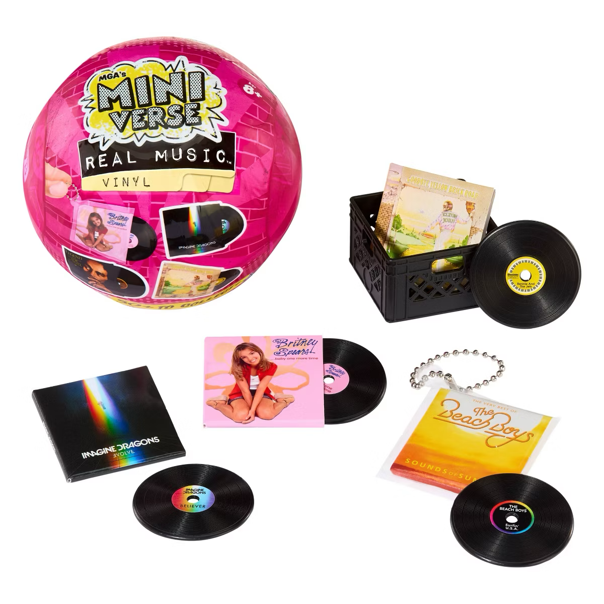 MGA's Miniverse Real Music Blind Pack Mini Playable Vinyl Records 4 Vinyl Records per Pack