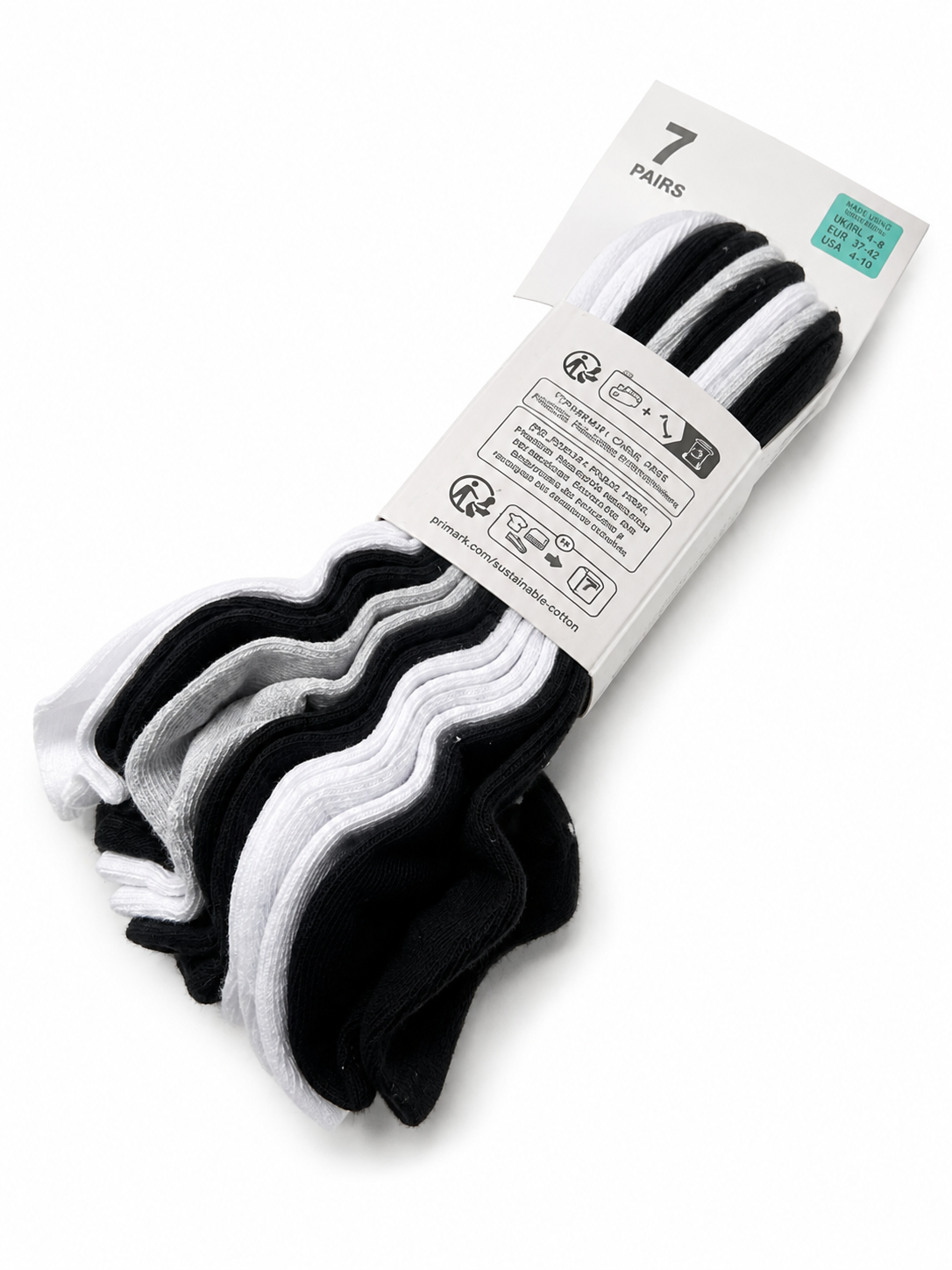 Paquete de Calcetines tonos Blanco, Gris y Negro
