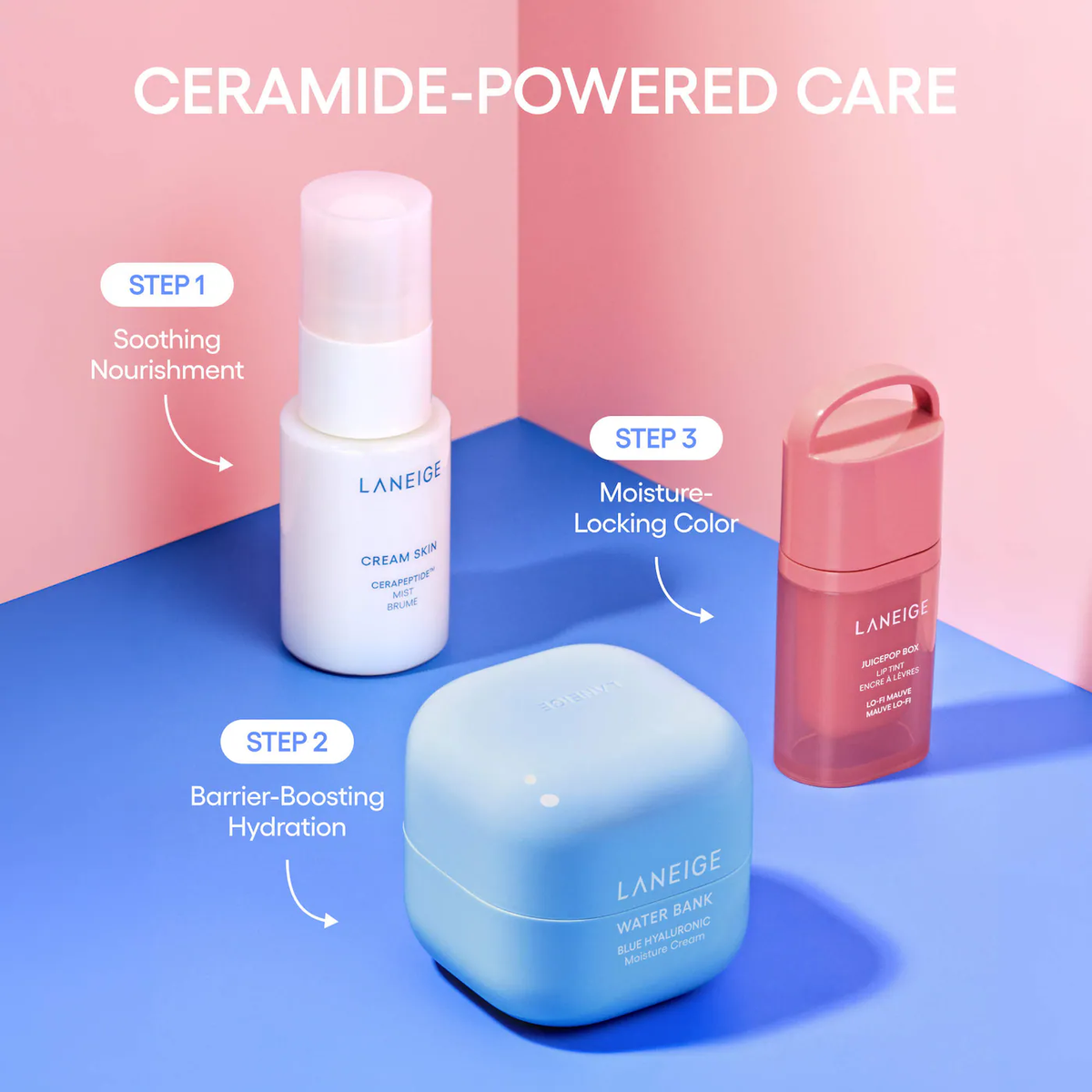 LANEIGE Tint & Glow Mini Korean Skincare + JuicePop Box Lip Tint Gift Set