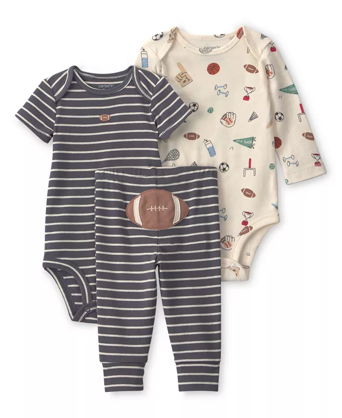 Carter's Baby Boys' Crewneck Bodysuit and Pants, 3-Piece Set