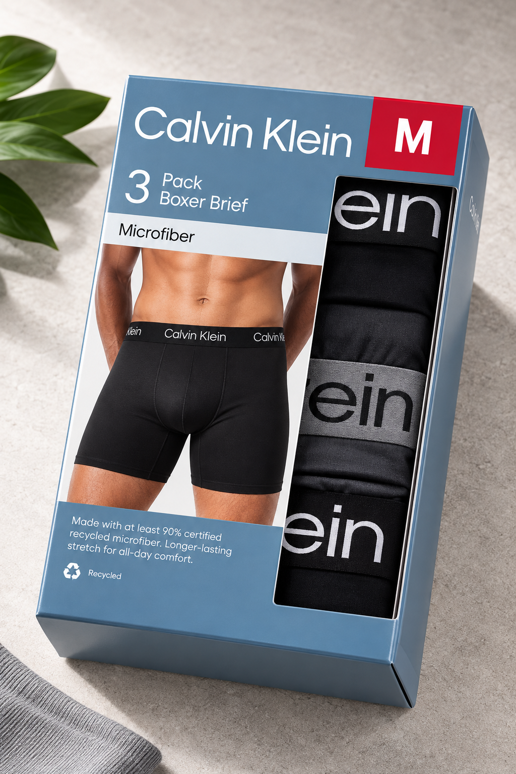 Boxer Calvin Klein 3pcs Negro y Gris