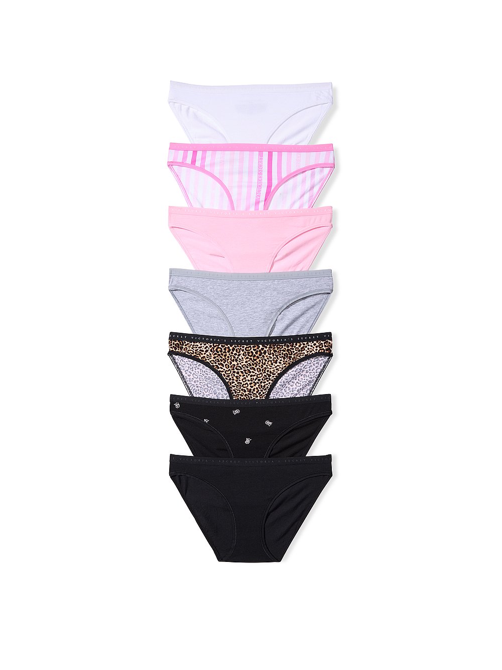 Victoria's Secret Pack de 7 pantis estilo bikini de algodón