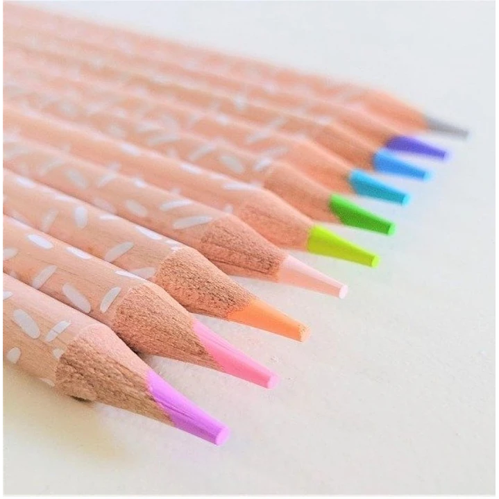 SET 10 LAPICES DE COLORES DULCE PASTEL x10 byMOOVING