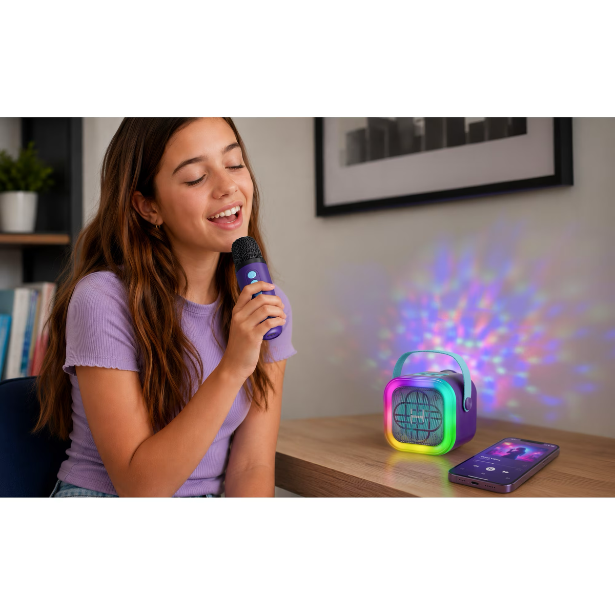Kpop Demon Hunters Mini Karaoke Bluetooth con Micrófono Inalámbrico