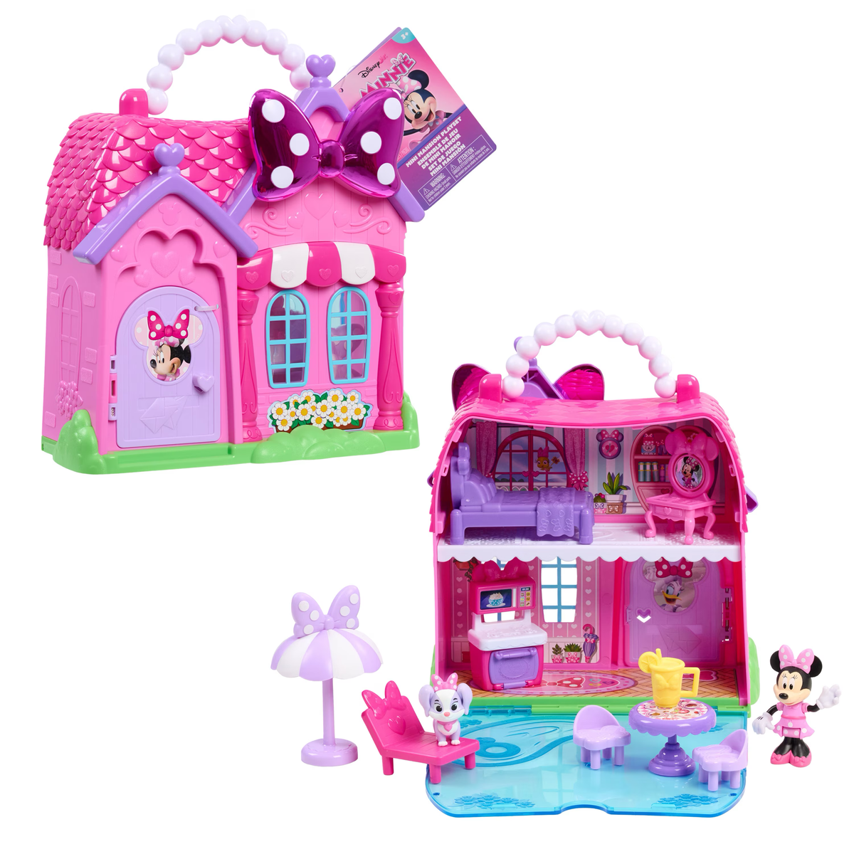Disney Jr. Minnie Mouse Mini Mansion Playset Dollhouse, Portable