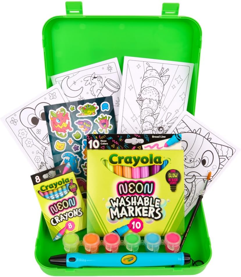 Crayola Neon Art Case (50+pcs), Neon Paint, Markers & Crayons