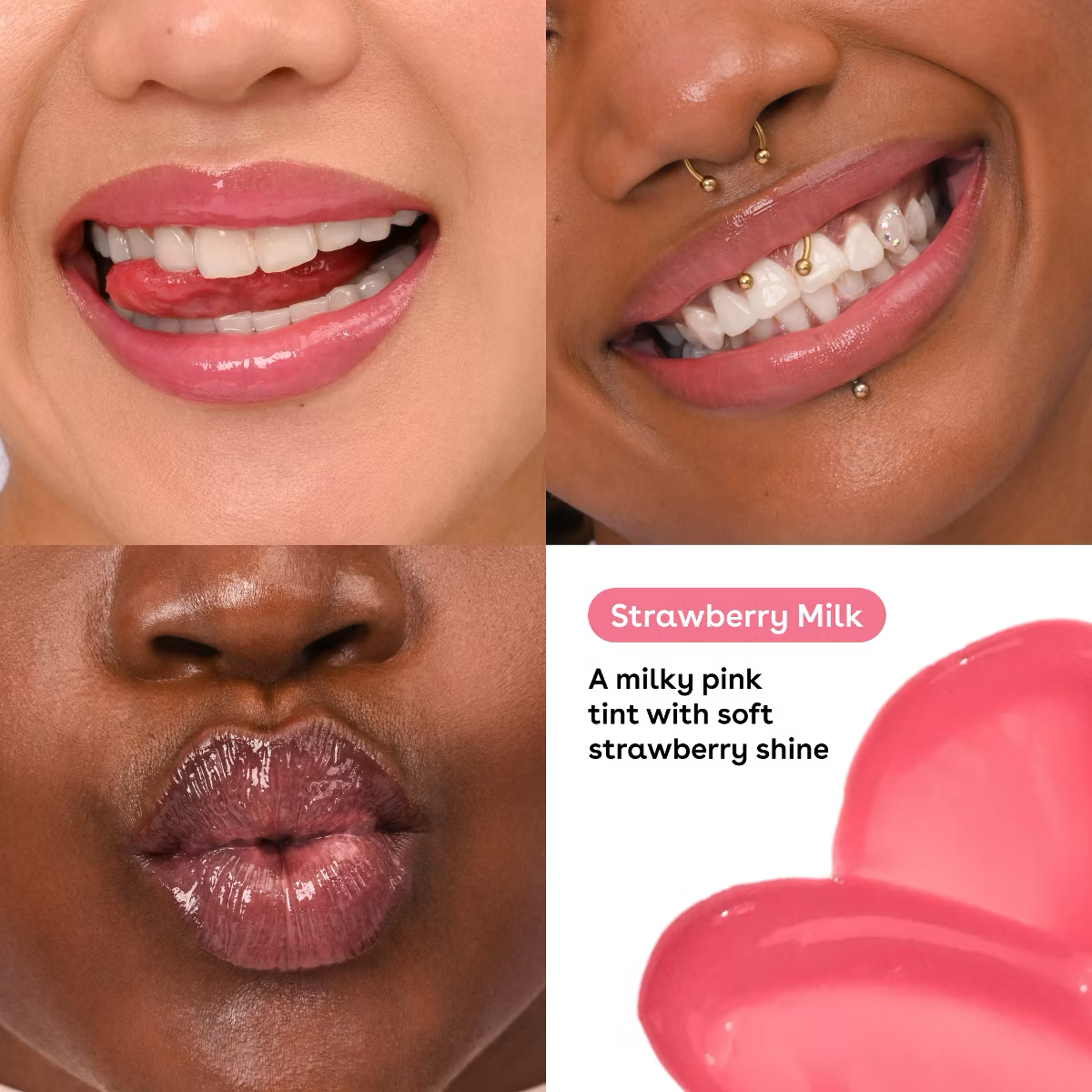 eos Dewy Lip Shine Strawberry Milk