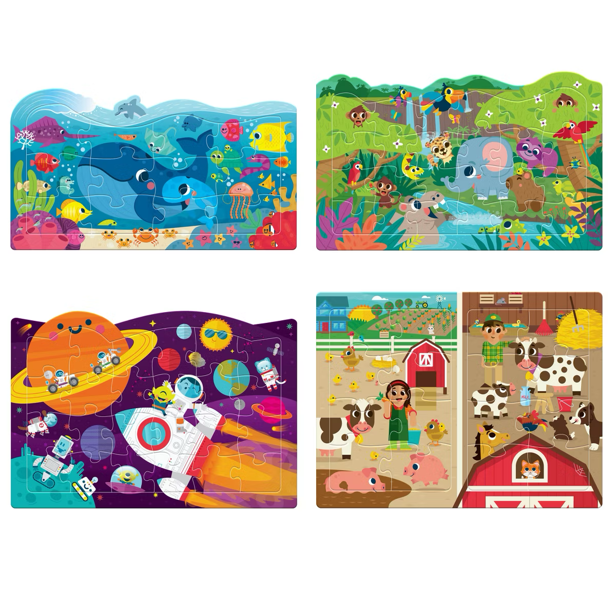 Chuckle & Roar Tray Puzzle 5-Pack - Kids Puzzle Set Ages