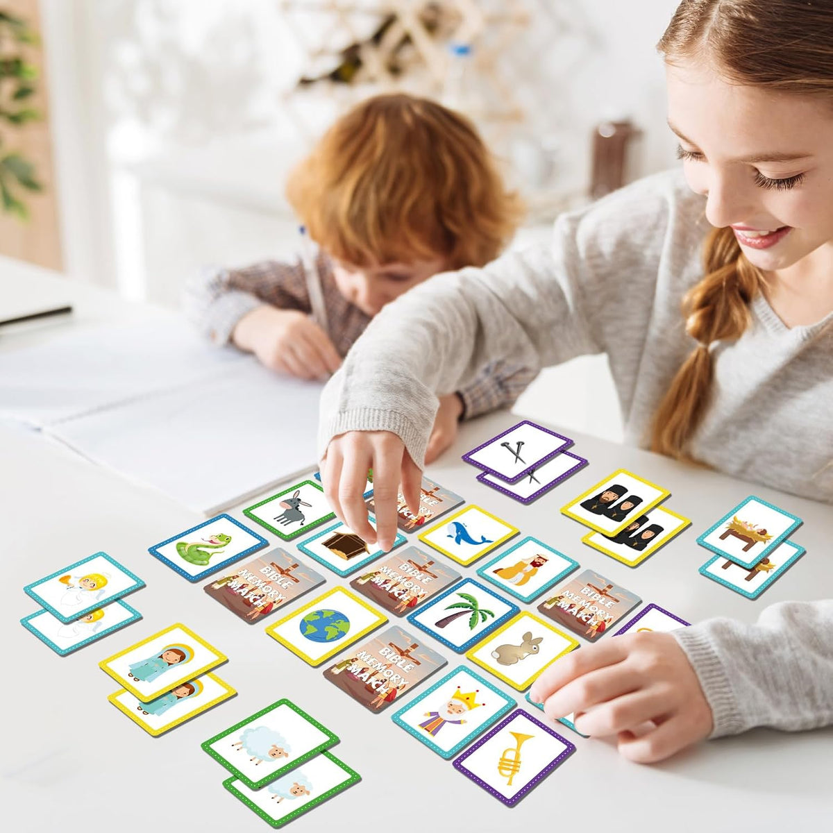 100 PCS Memory Matching Game Bible Concentration Memory Card