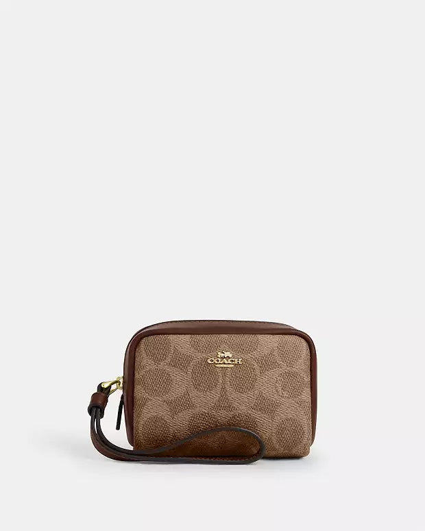 Coach Pouch Wristlet In Signature Canvas