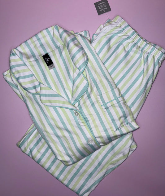 Pijama Rayas Verde Aqua💚🩵